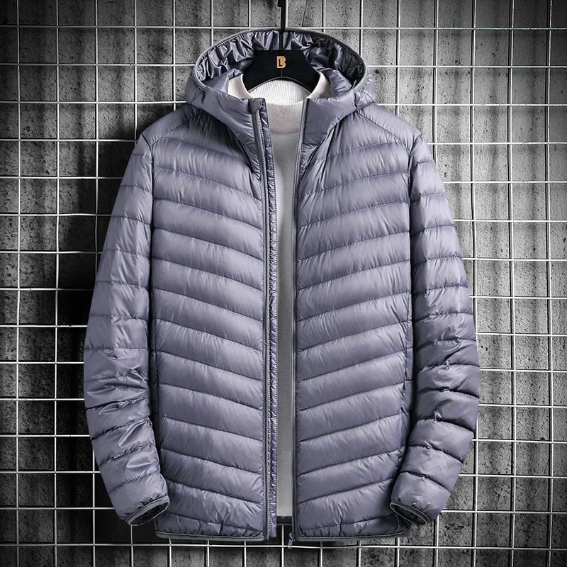 Caleb-True Down Lightweight Hooded Down Jacket