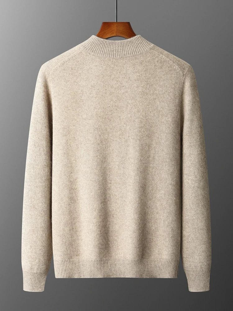 Rowan-Choice Premium Men's Merino Wool  Zippered Cashmere Sweater