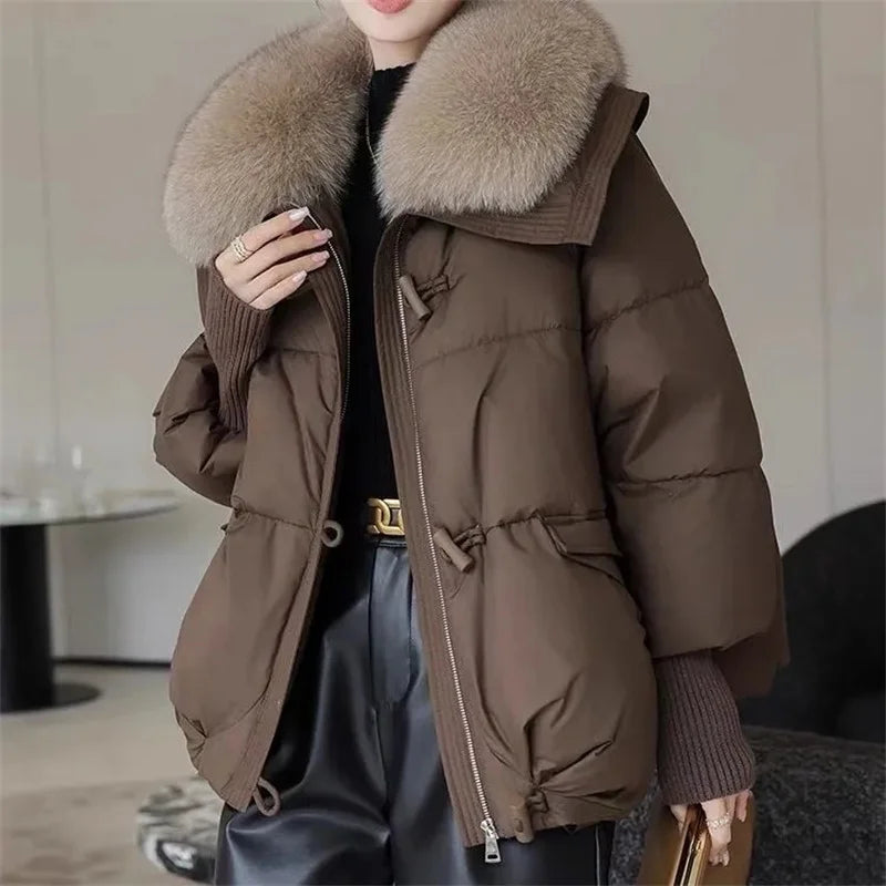 Mia-Thicken Fur Collar Down Cotton Jacket