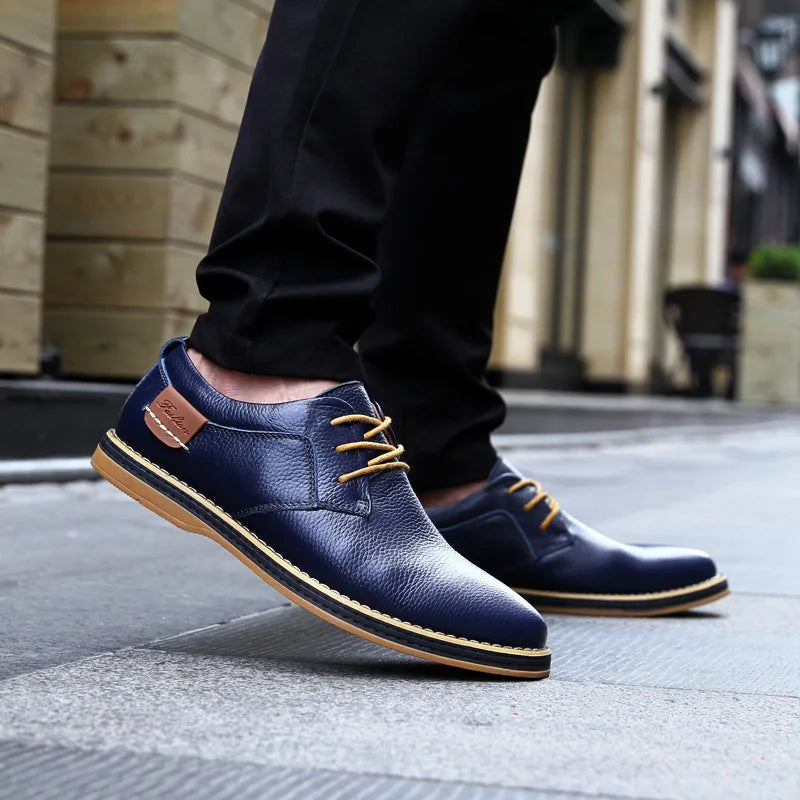 Elijah-Italian Brogue Leather Oxfords - Luxury Lace-Up Dress Shoes