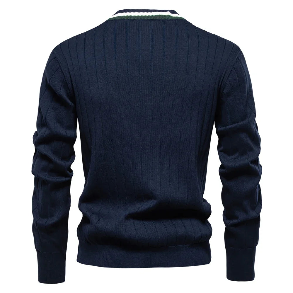 Otis-Men’s Cotton V-Neck Youthful Casual Knit Sweater