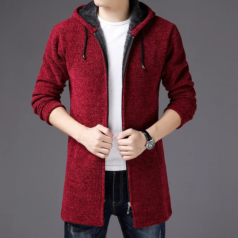 Jude-Hooded Long Sweater Coat