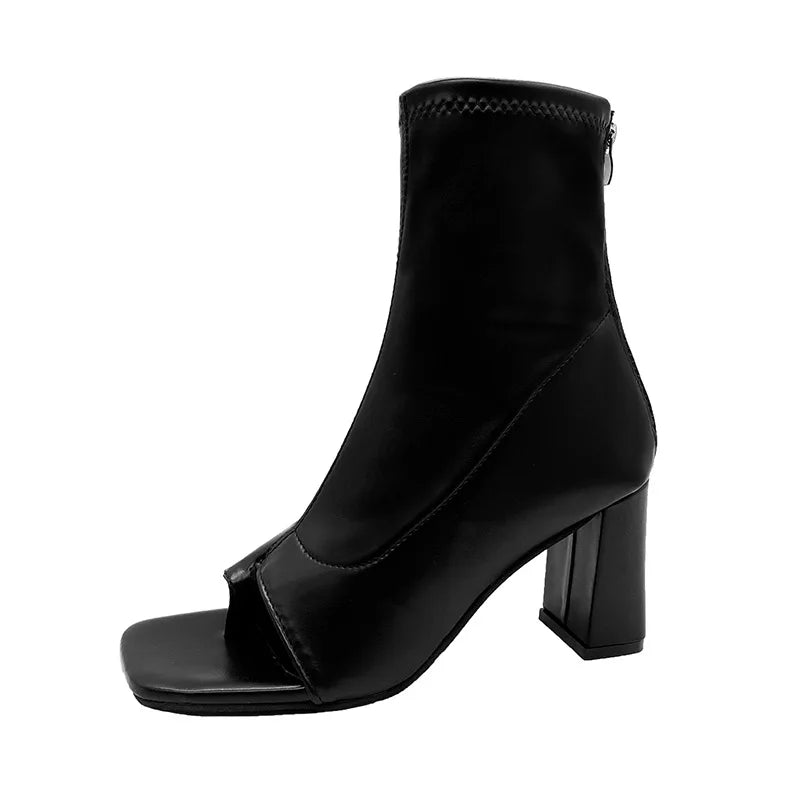 Iris-Open Toe Clip Sandals & Smoke Tube Boots