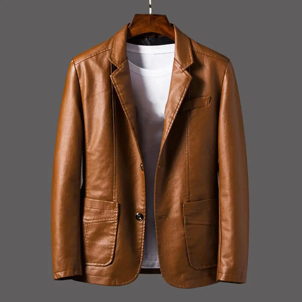 Albie-Vintage Autumn Biker Leather Jacket