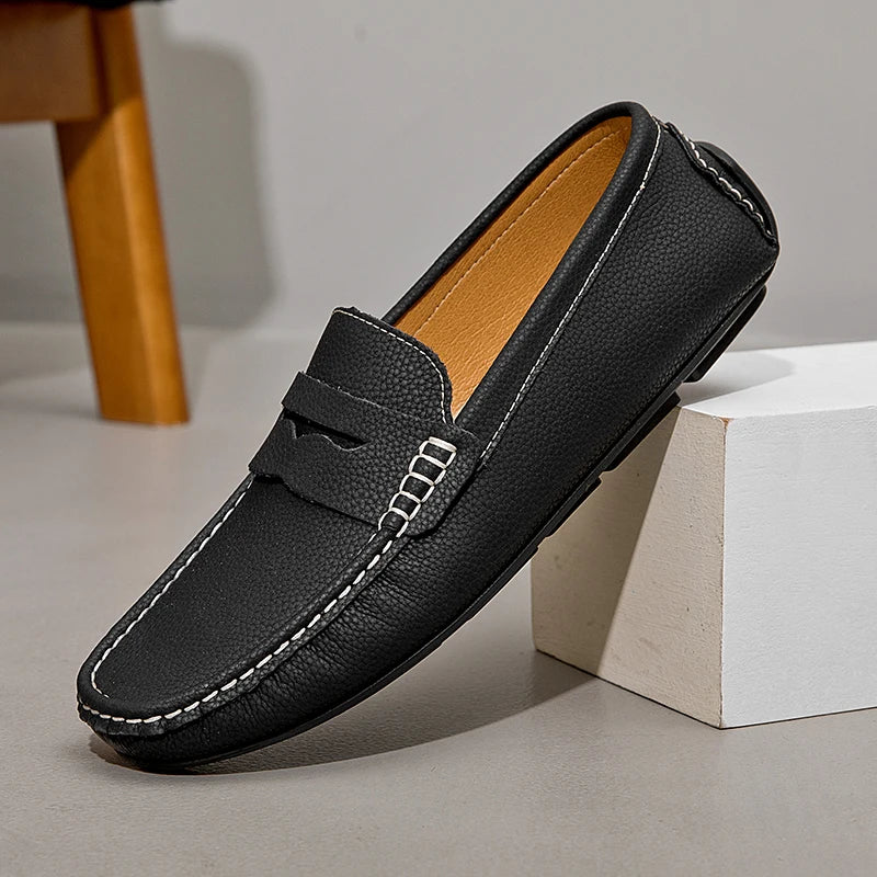 Albie-Designer Leather Moccasins - High-Quality Loafers & Driving Shoes