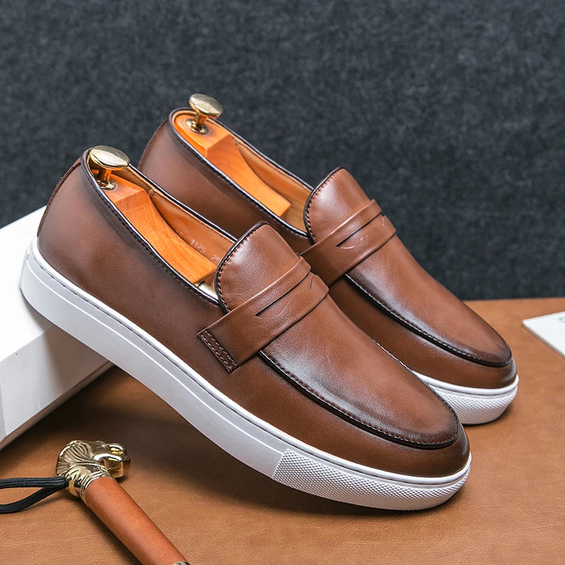 Austin-Casual Retro Leather Loafers