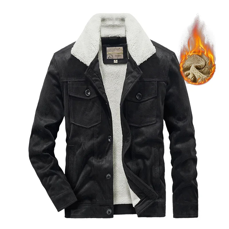 Lux Men's Leather Jacket with Fur Lining - Premium Winter Outerwear