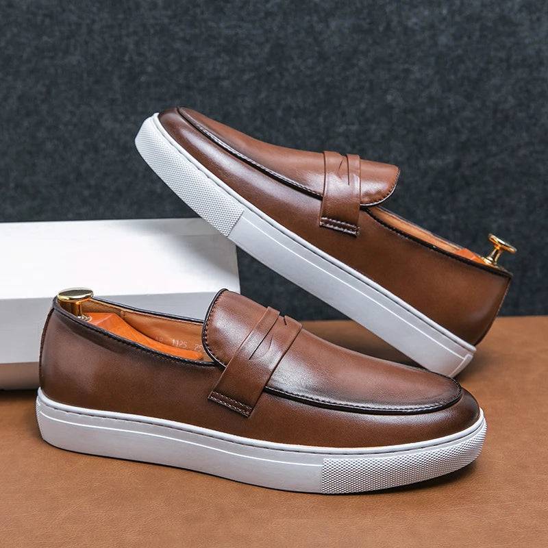 Austin-Casual Retro Leather Loafers