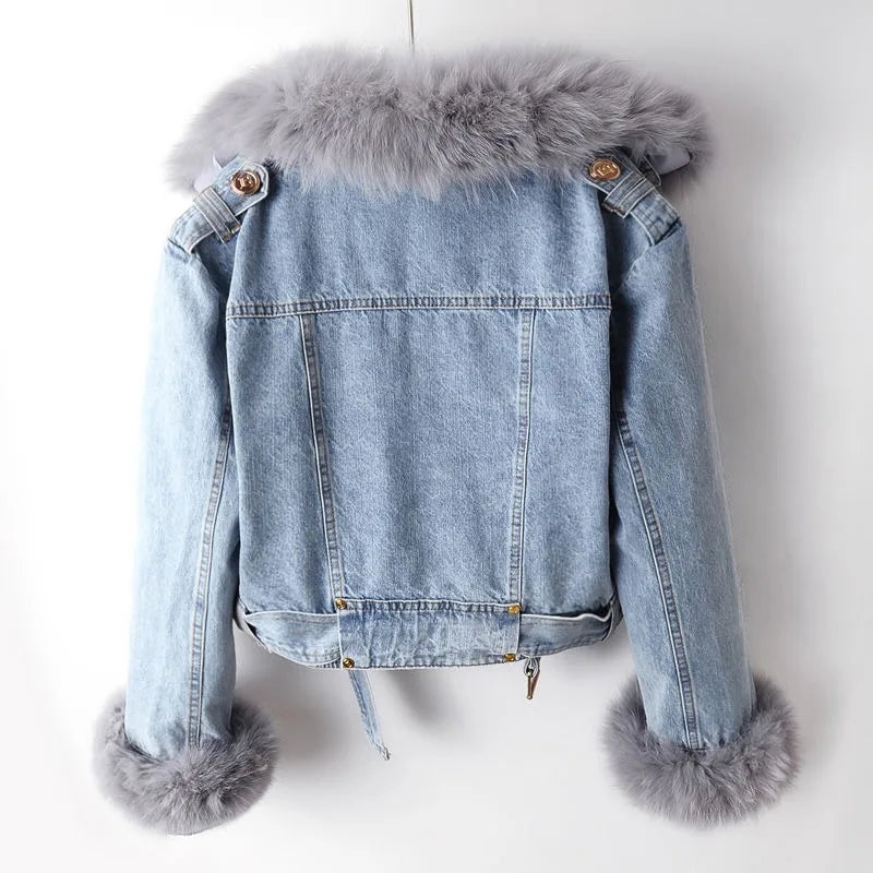 Arabella-Winter Thickened Women's Denim Jacket