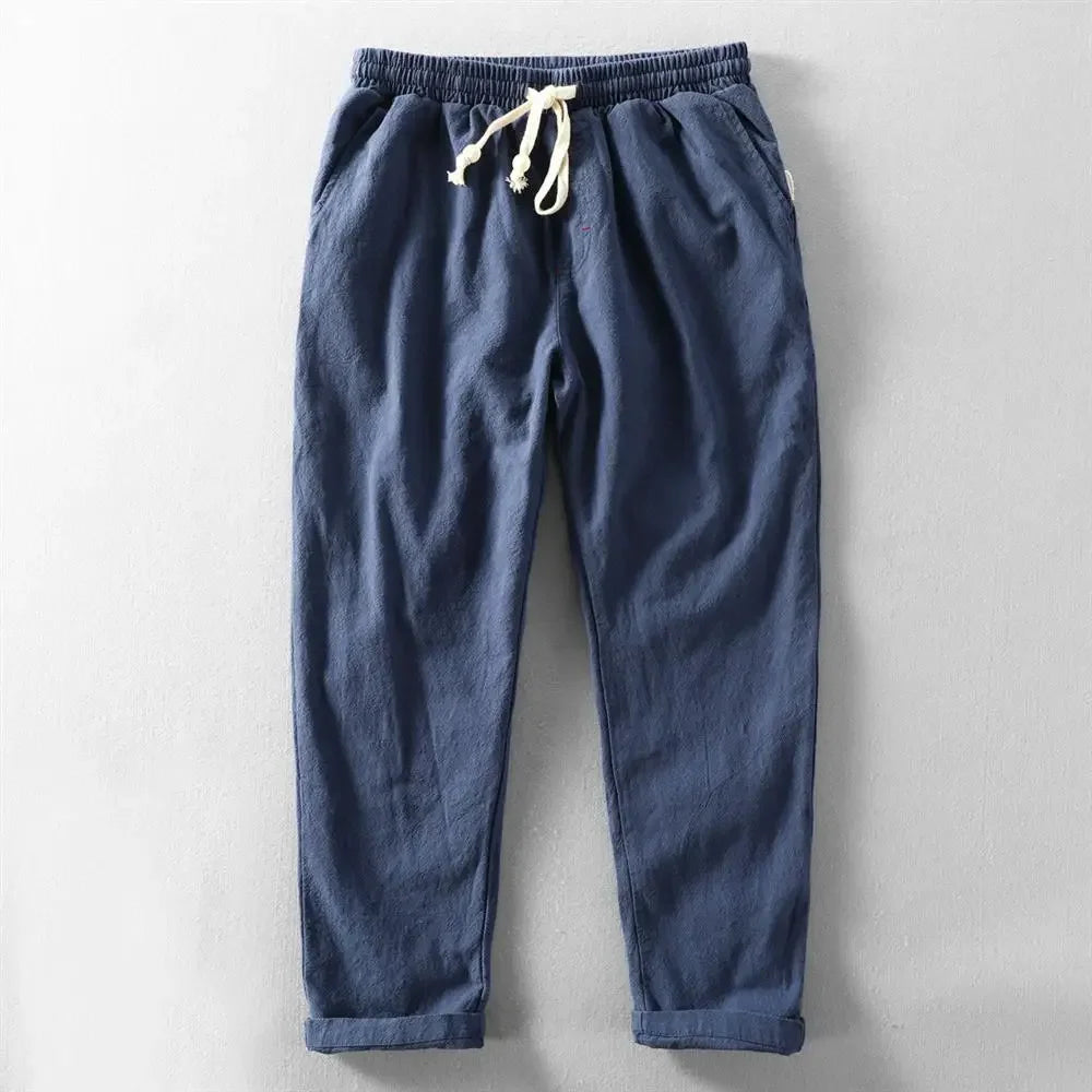 Louie-Casual Straight Linen Trousers