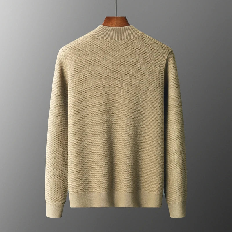 Merino Wool  Smart Casual V-Neck Zipper Knitwear