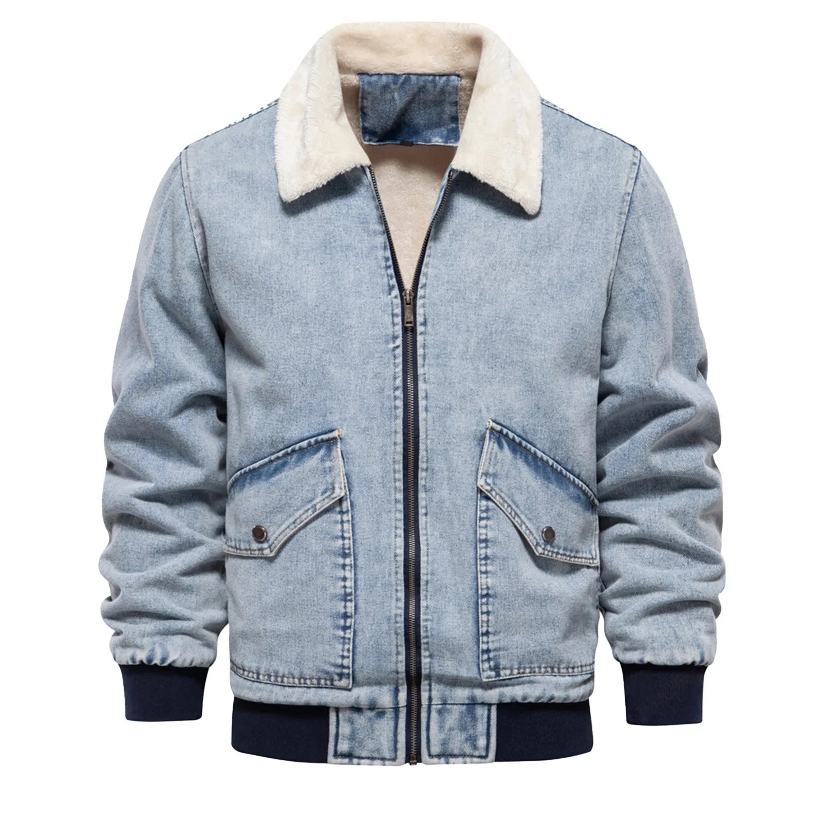 Finn-Stylish Winter Coat with Velvet Lining Denim Jacket