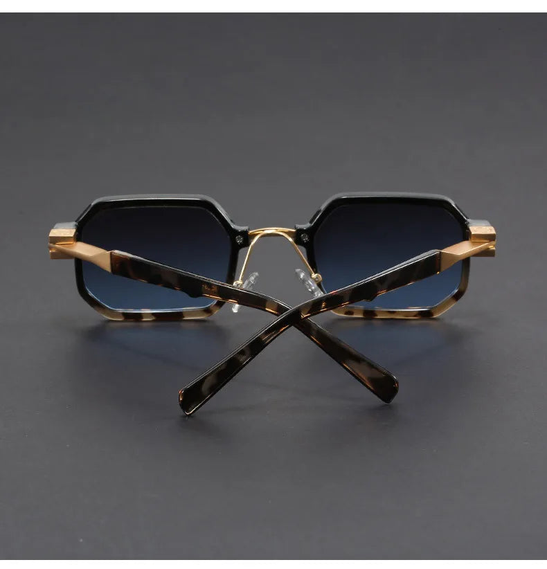 Evie-Unisex Polygonal Flat Mirror Sunglasses