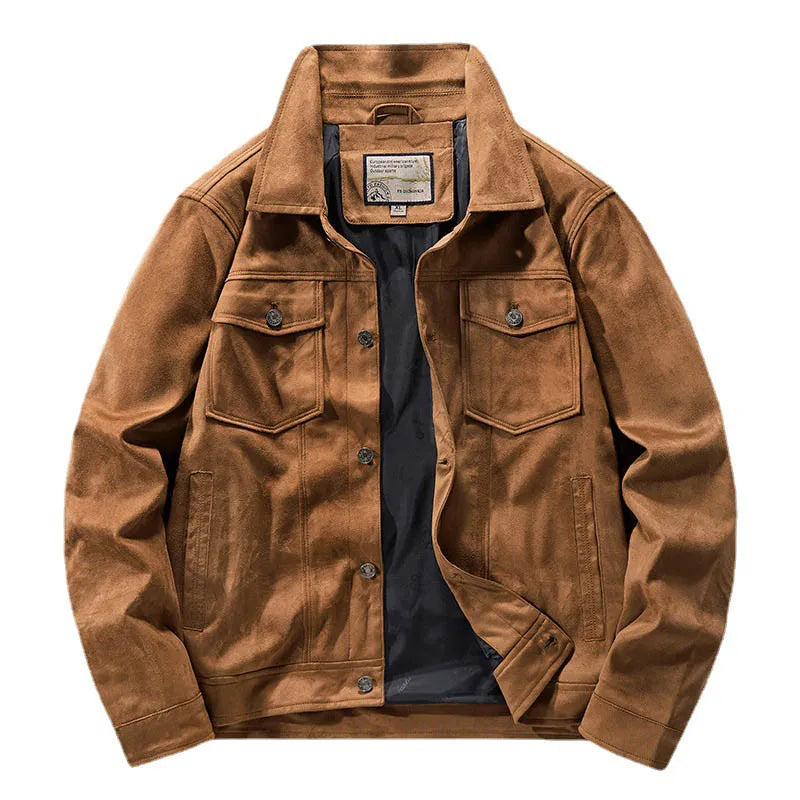 Albie-Suede Vintage Leather Cargo Jacket