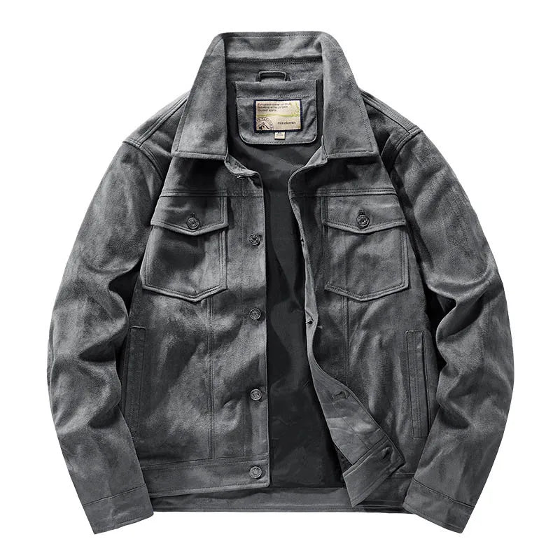 Albie-Suede Vintage Leather Cargo Jacket