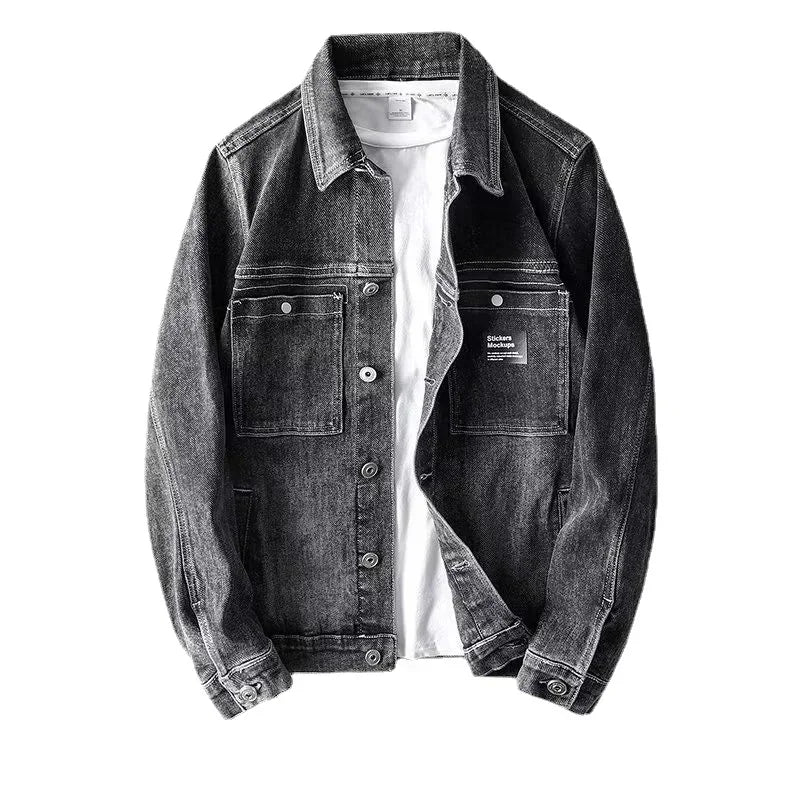 Jude-Black Denim Jacket for Men