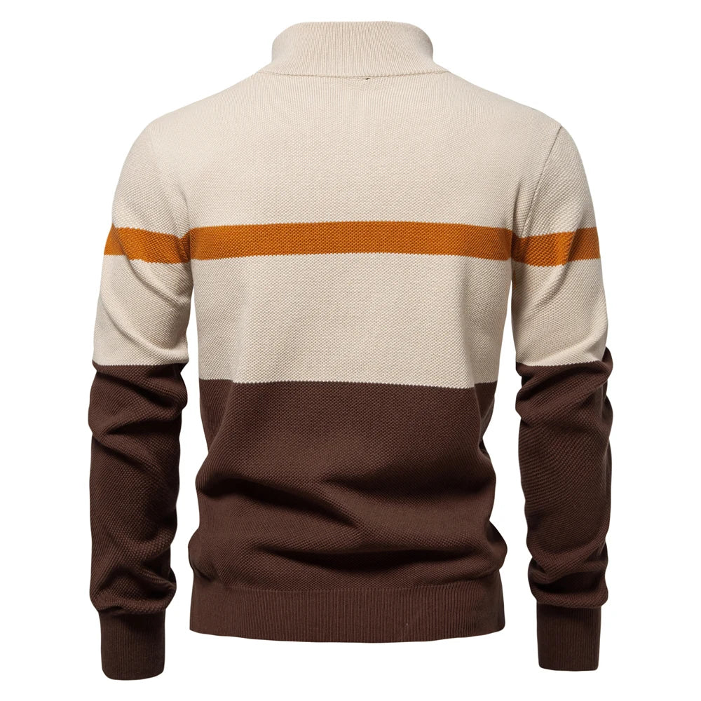 Rory- Men’s High-Quality Cotton Zipper Mock Neck Sweater