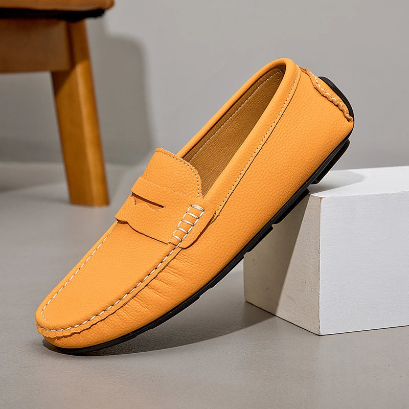 Albie-Designer Leather Moccasins - High-Quality Loafers & Driving Shoes