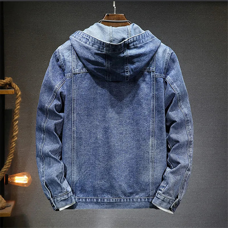 Jasper-Windproof Hooded Denim Jacket