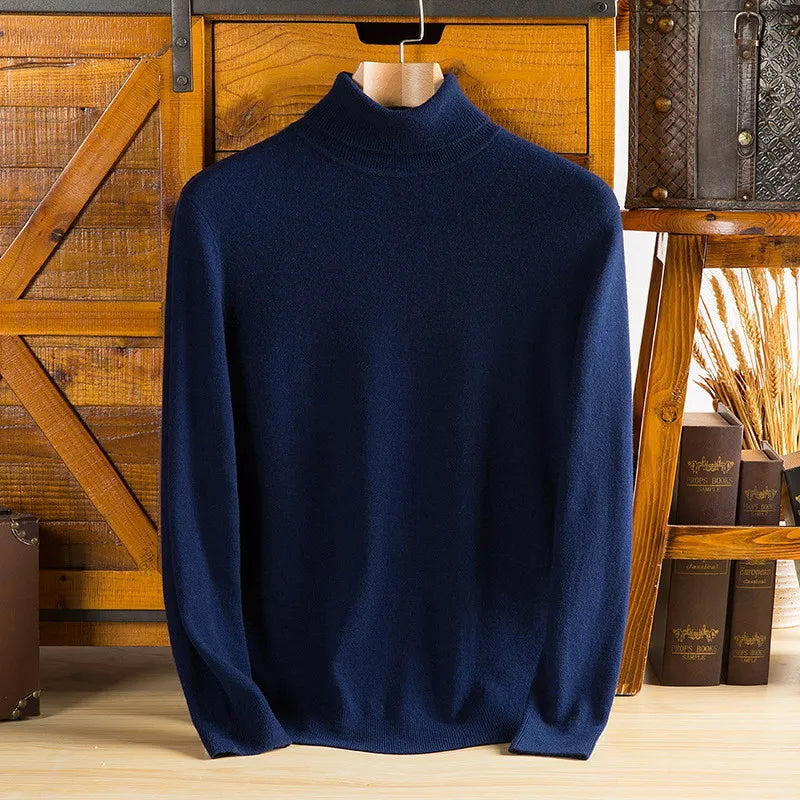 Reuben-Pure Cashmere Wool Men's Turtleneck Sweater