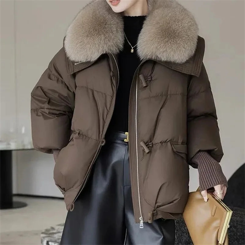 Mia-Thicken Fur Collar Down Cotton Jacket