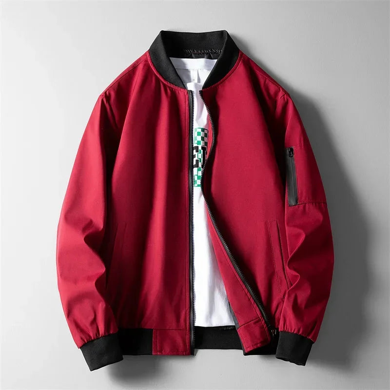 Louie-Slim Bomber Lightweight Autumn Spring Windbreaker Jacket