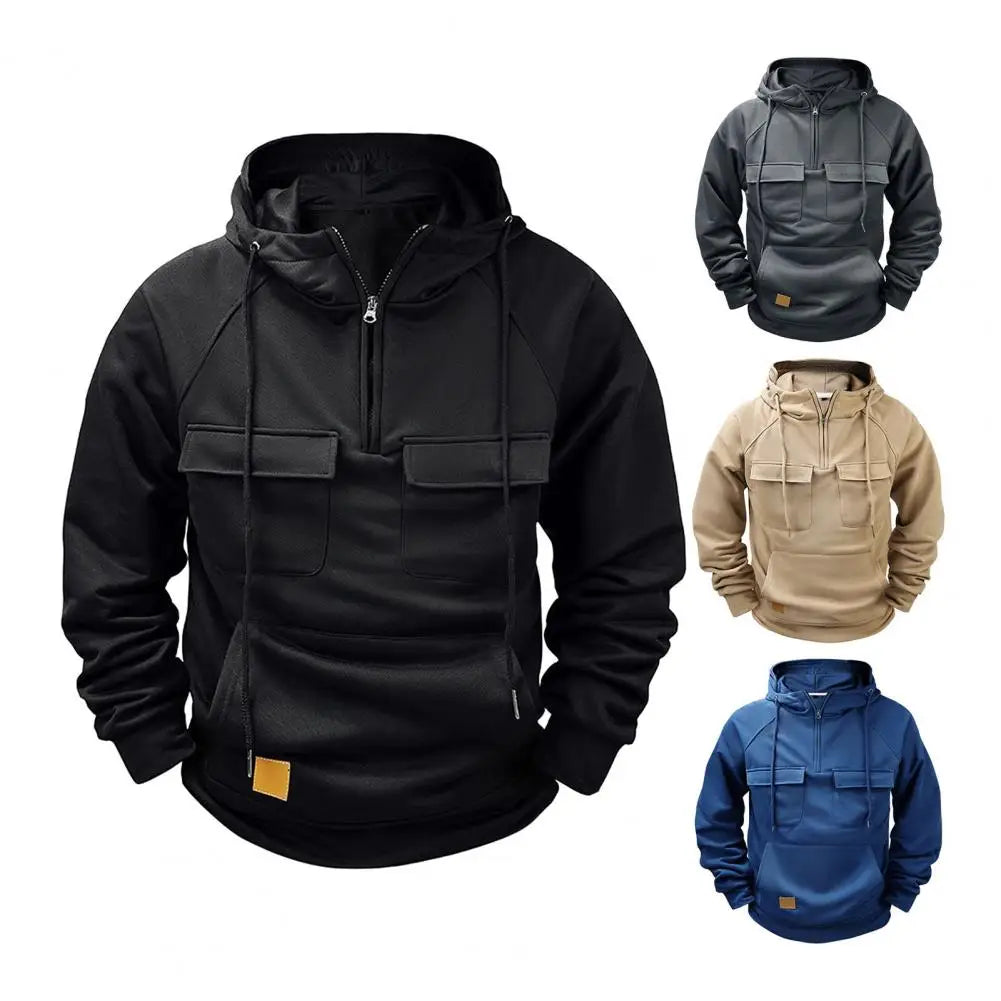 Tobias-Cargo Style Zippered Hoodie