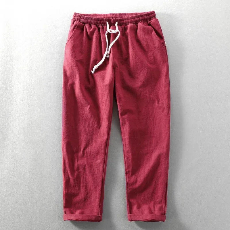 Louie-Casual Straight Linen Trousers