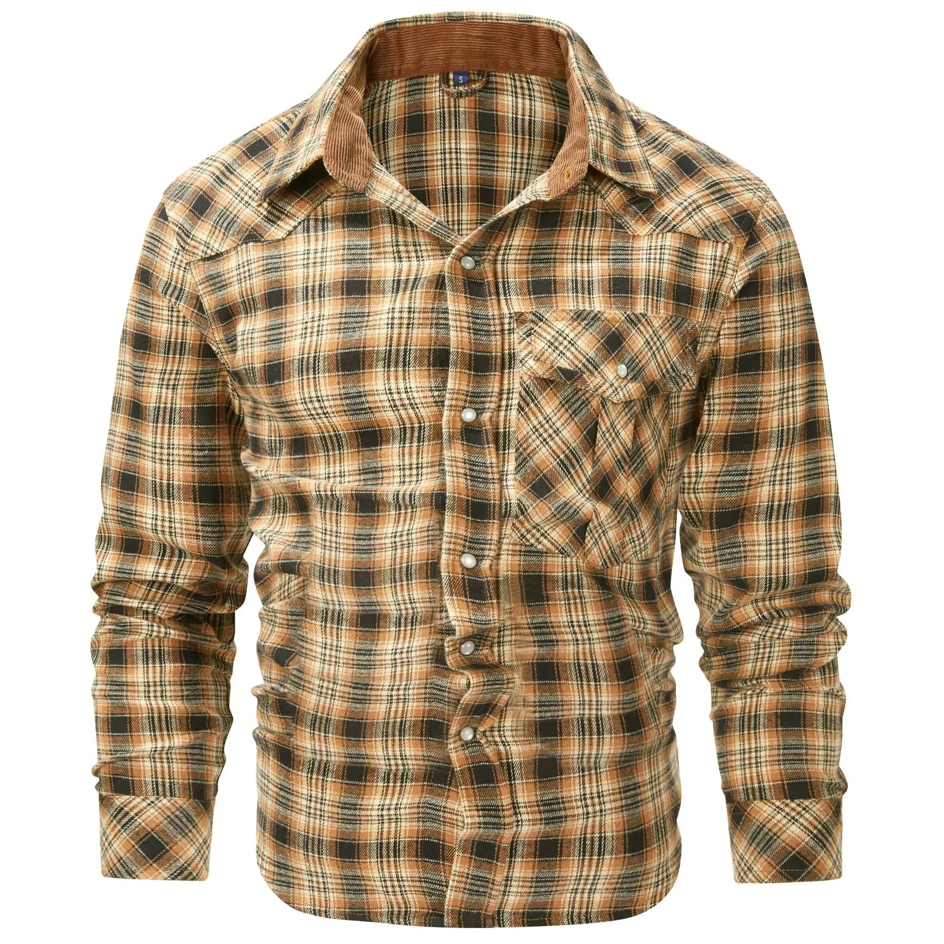 Retro Western Style Plaid Flannel Shirt