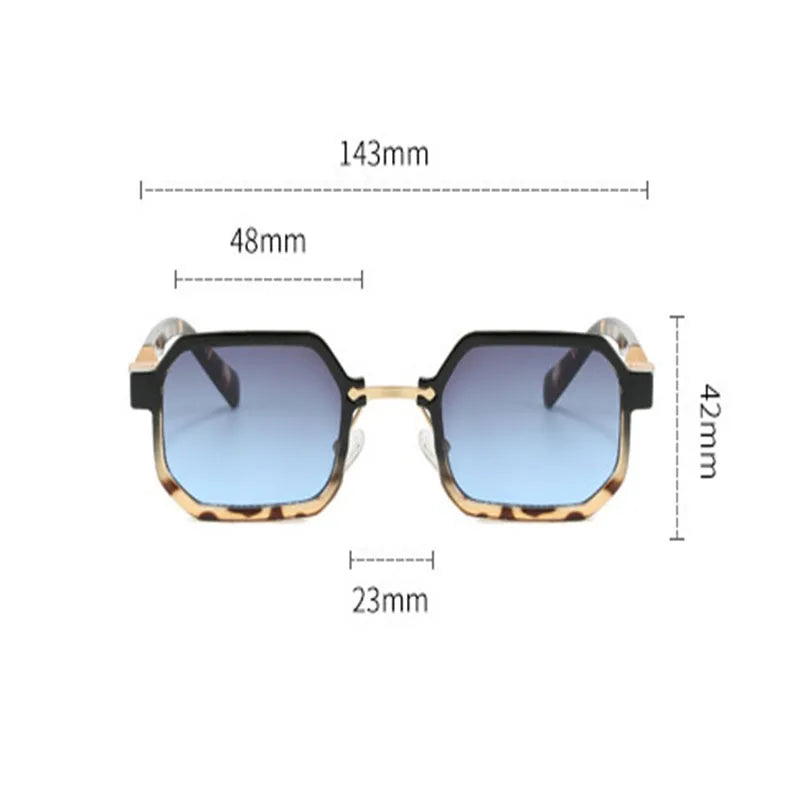 Evie-Unisex Polygonal Flat Mirror Sunglasses