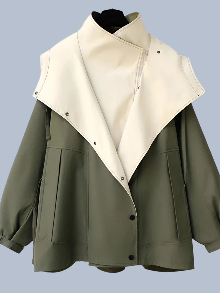 Darcy-Loose Hooded Trench Windbreaker Coat