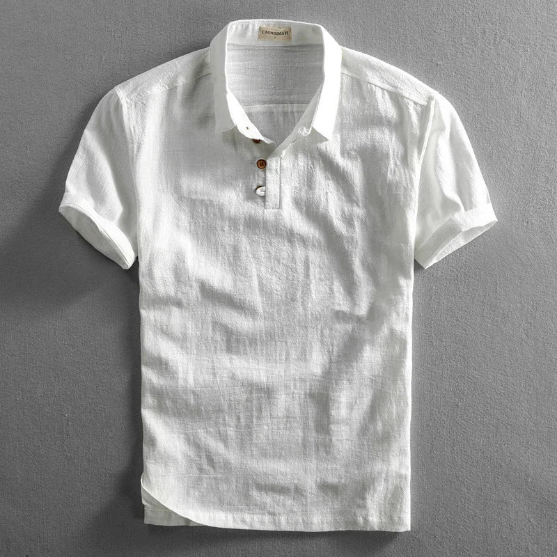 Schinteon Men's Casual Cotton Linen Shirt