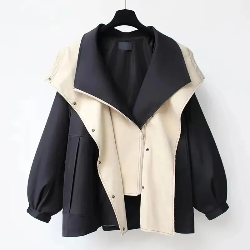 Darcy-Loose Hooded Trench Windbreaker Coat