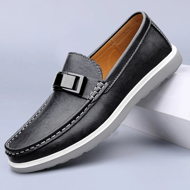 Hugo-Luxury Brand Genuine Leather Slip-On Loafers