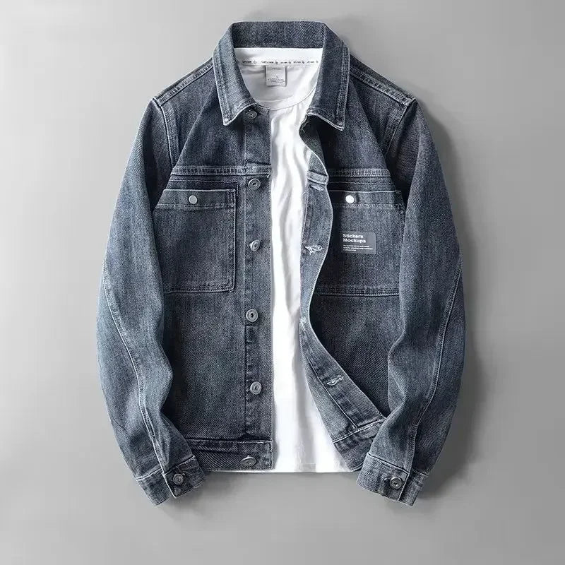 Jude-Black Denim Jacket for Men