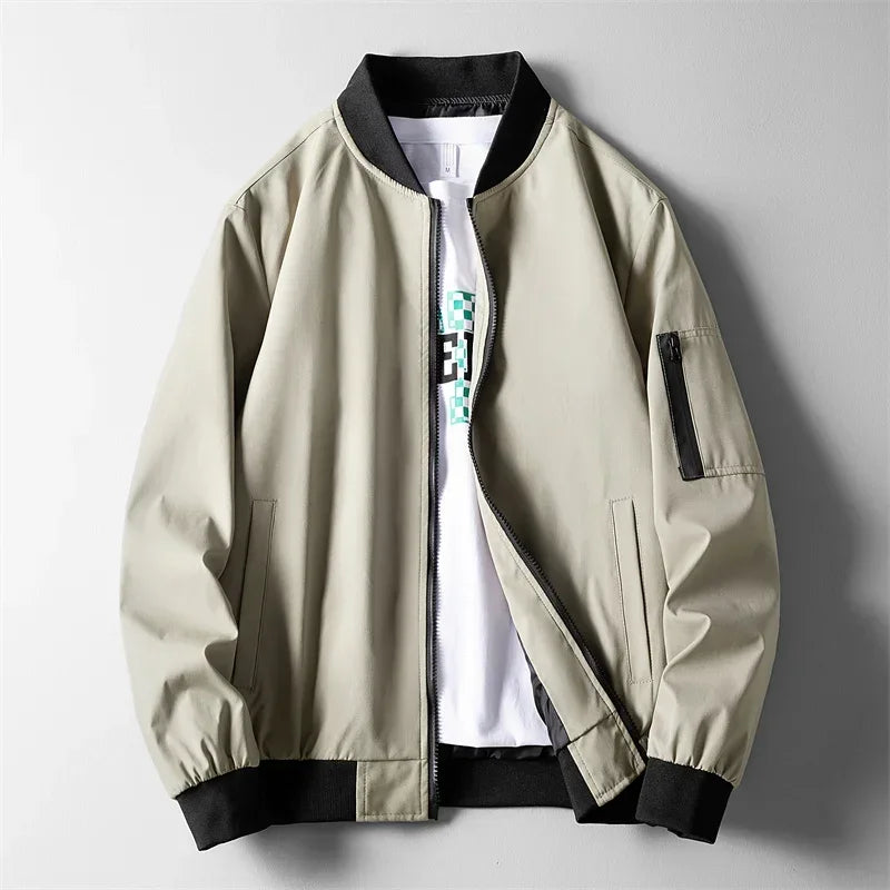 Louie-Slim Bomber Lightweight Autumn Spring Windbreaker Jacket