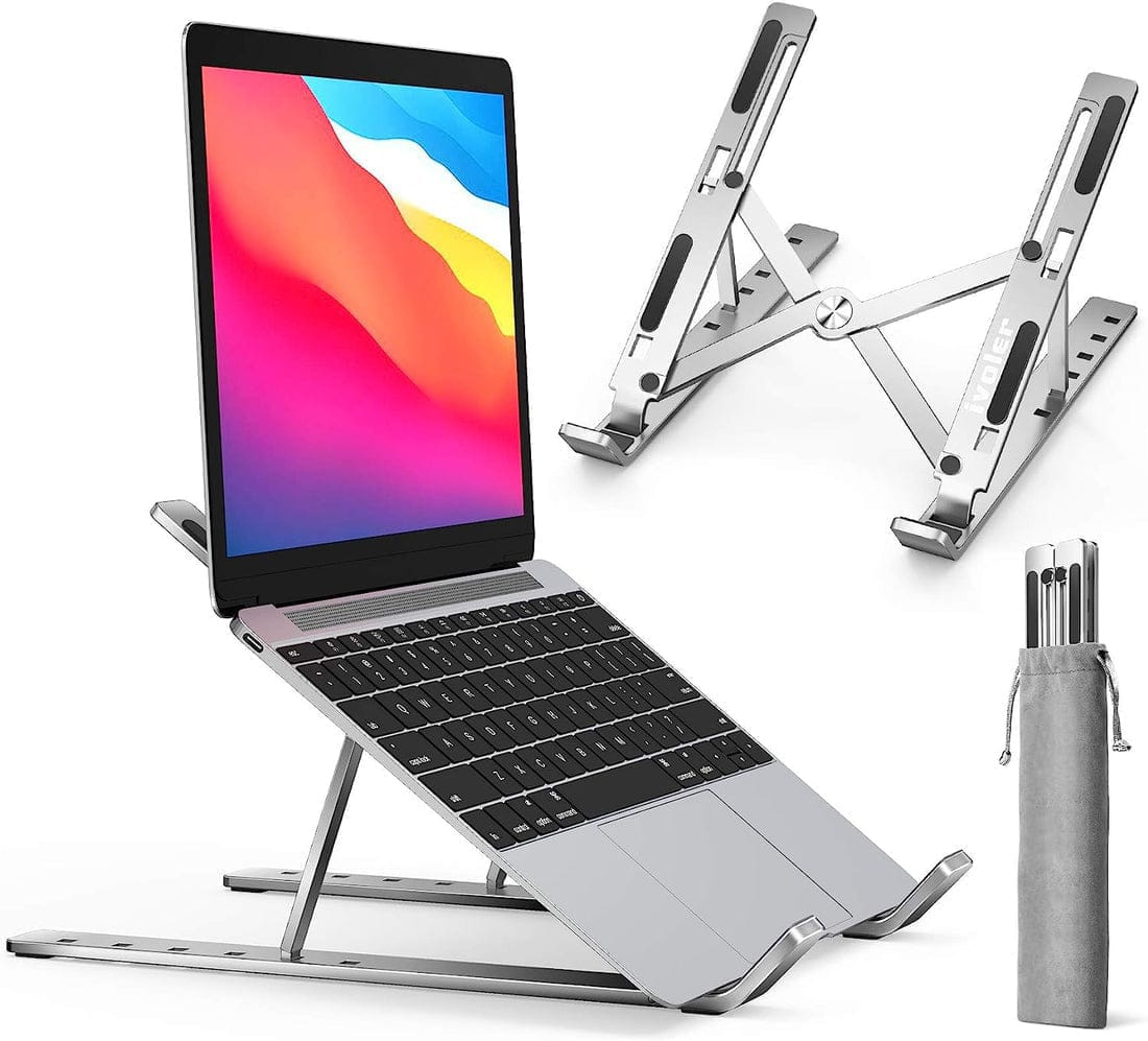 Foldable Adjustable Aluminum Laptop Stand | Portable Ergonomic Multi-Angle Notebook Holder with Heat Dissipation