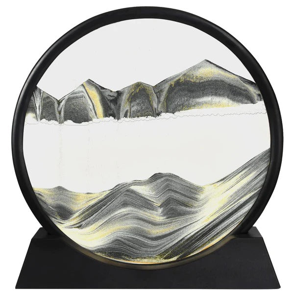 3D Moving Sand Art Lamp – Dynamic Flowing Sand Picture LED Night Light Decorative Hourglass Desk Lamp for Home & Office Decor