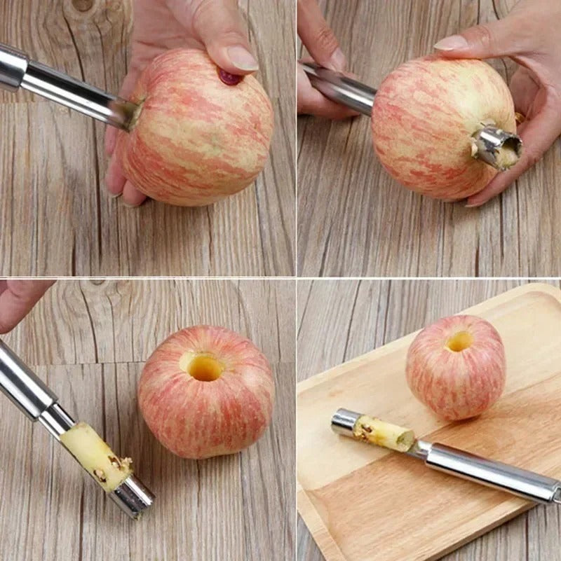 Stainless Steel Apple Core Remover – Easy Fruit & Vegetable Corer Seed Remover