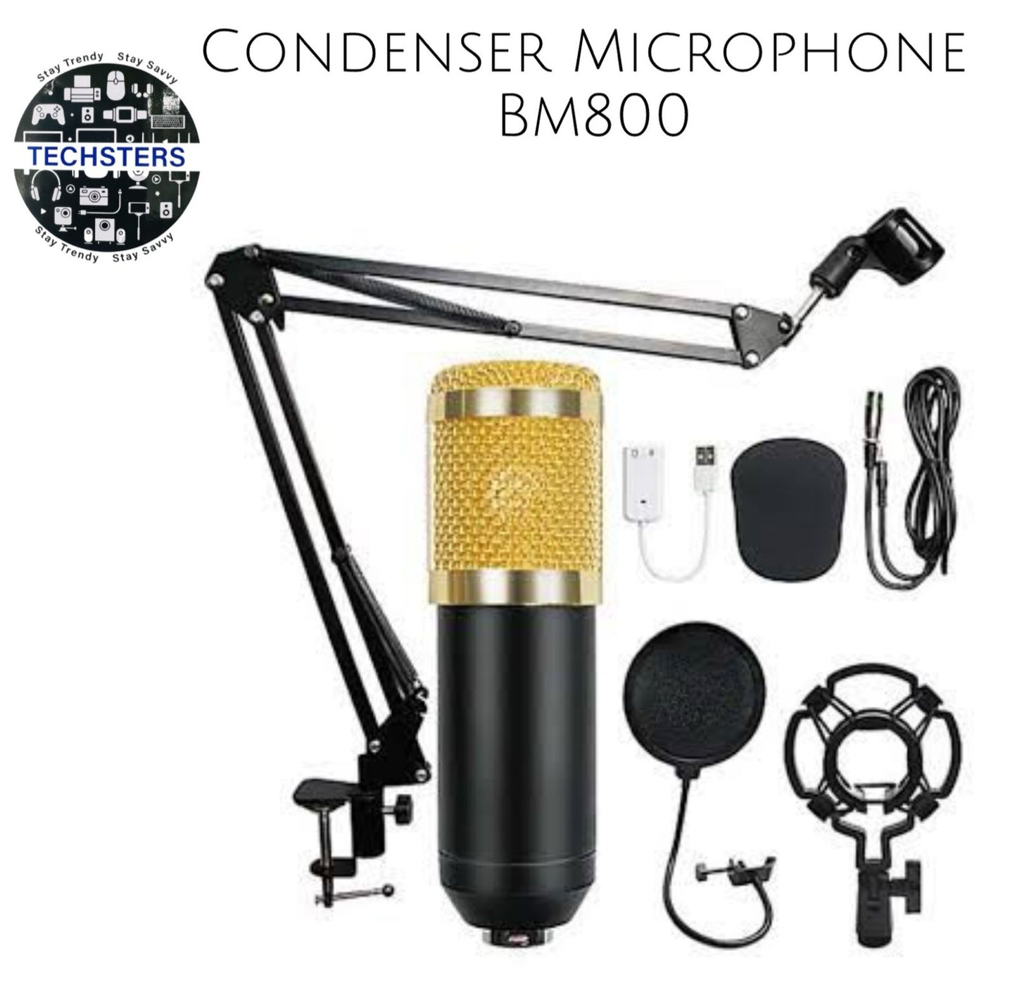 3.1 Professional Condenser Microphone Kit – Rechargeable Podcast, Karaoke & YouTube Recording Mic Set