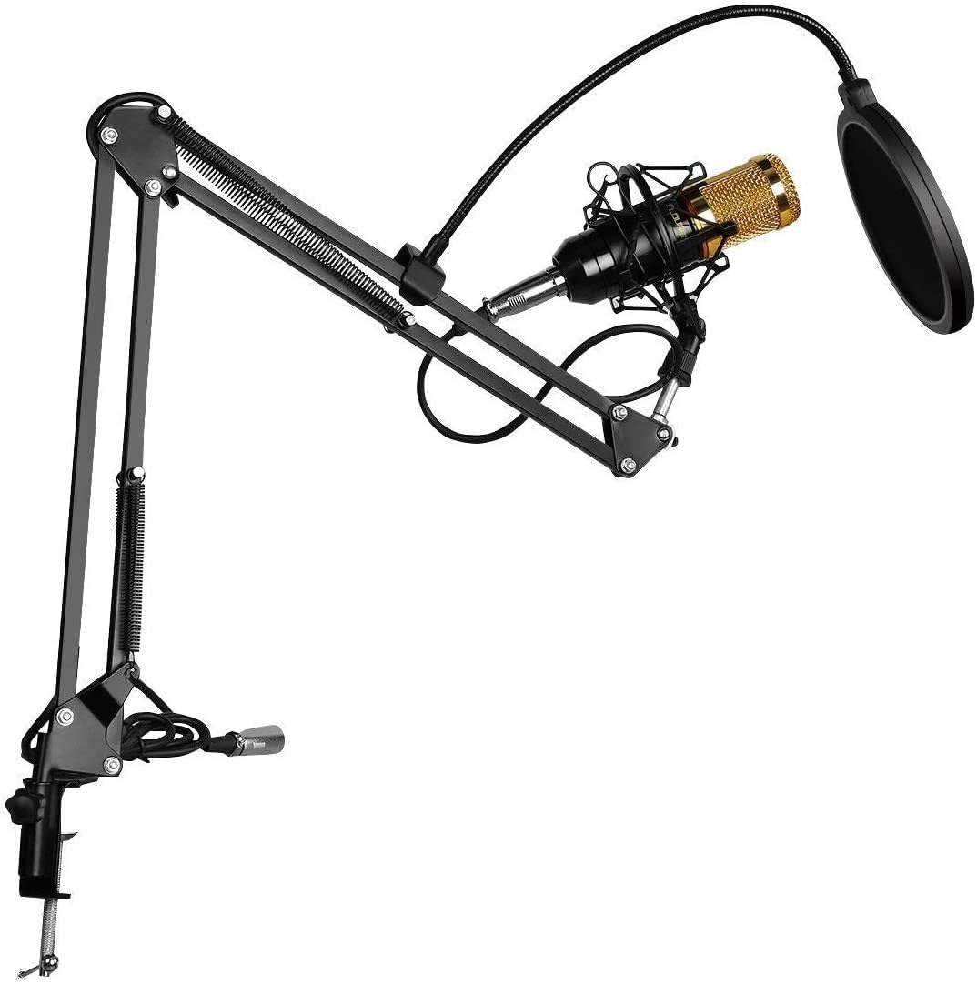 3.1 Professional Condenser Microphone Kit – Rechargeable Podcast, Karaoke & YouTube Recording Mic Set