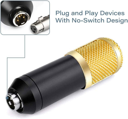 3.1 Professional Condenser Microphone Kit – Rechargeable Podcast, Karaoke & YouTube Recording Mic Set