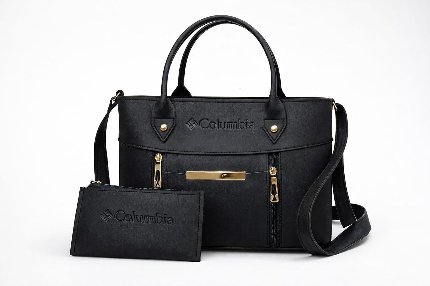 Luxe Signature Women's 2-Piece Handbag Set – Elegant Black Tote & Matching Bag