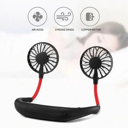 Portable Rechargeable Neck Cooling Fan | 3-Speed Hands-Free Hanging Fan for Summer & Outdoor Activities