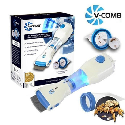 Premium Stainless Steel Anti Lice Metal Comb with 4 Filters | Fine Tooth Head Lice & Nit Removal Comb