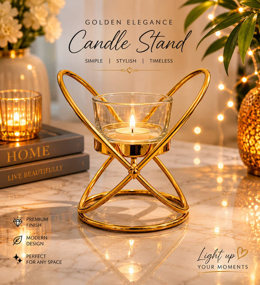 Modern Black Candle Holder – Decorative Metal Candle Stand for Living Room, Dining Table & Home Décor