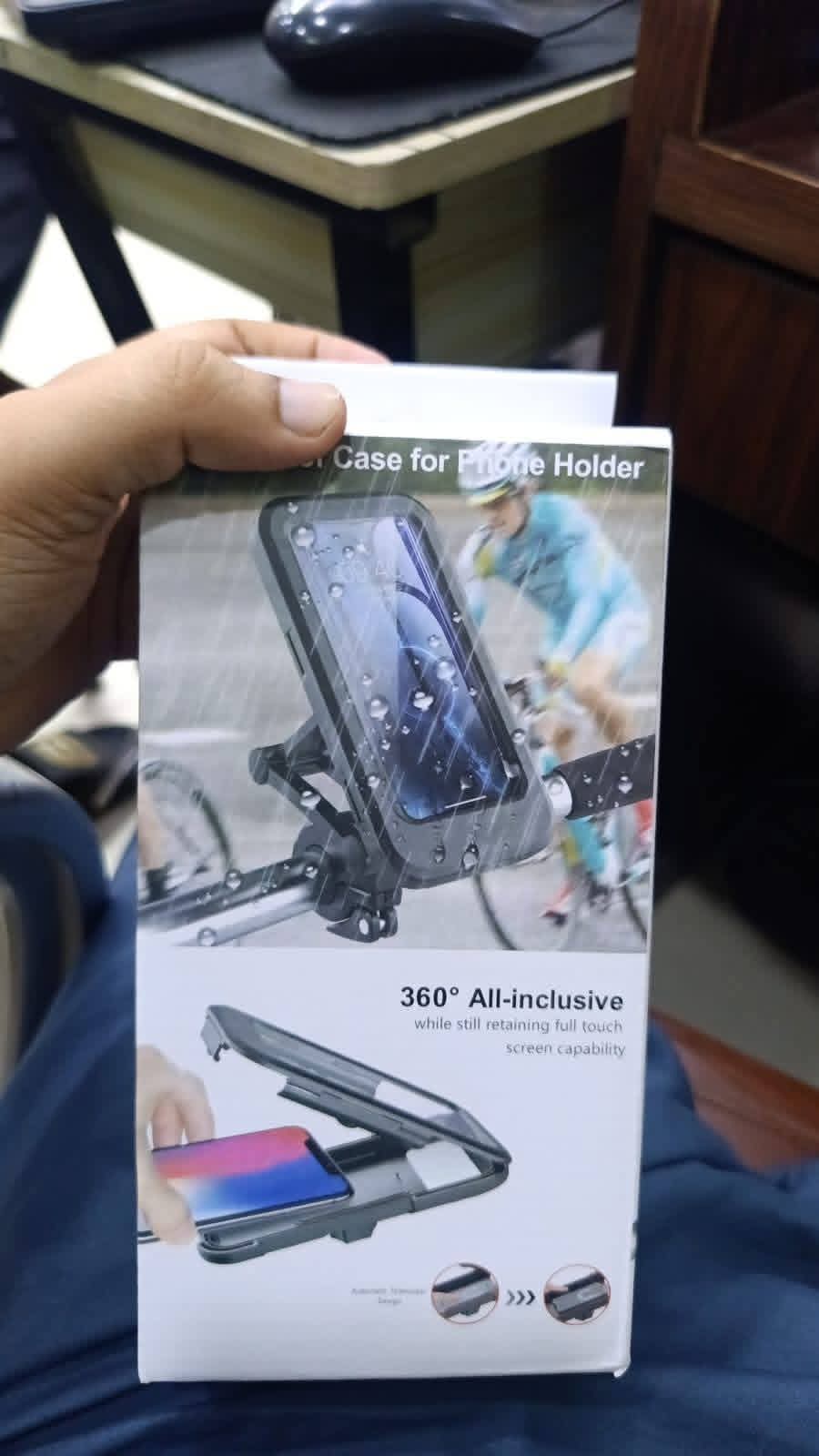 Waterproof Bike Phone Mount | 360° Rotatable Motorcycle & Bicycle Mobile Holder | Adjustable Touch Screen Handlebar Phone Support