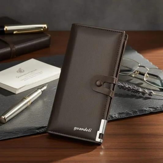 Classic Men's Genuine Leather Bifold Wallet | Premium Slim Pocket Organizer with ID Window | Black