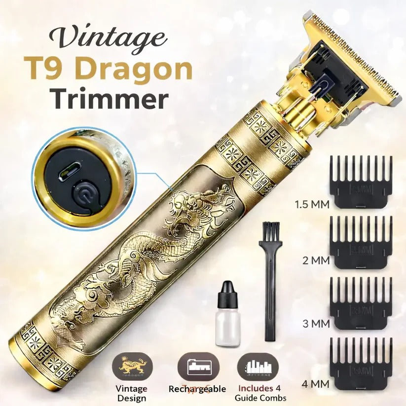 Vintage T9 Professional Hair Trimmer for Men | T-Blade Close Cutting Electric Clipper | Beard & Hair Grooming Tool