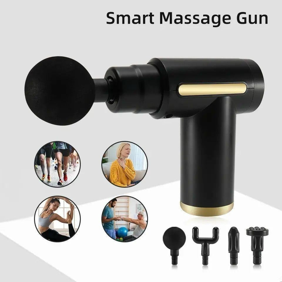 5-in-1 Electric Massage Gun | 6 Speed Deep Tissue Massager | 4 Massage Heads | Full Body Pain Relief